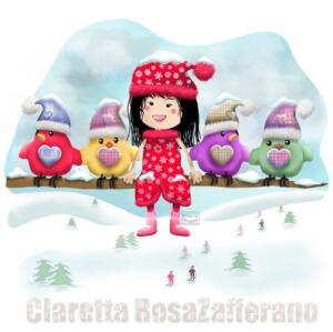 Claretta RosaZafferano, Christmas-illustration-Cartoon-illustration girl-illustration, Clara Fruggeri Illustrator
