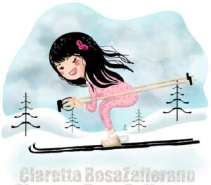 Claretta RosaZafferano, mountain illustration, Cartoon-illustration-girl-illustration, Clara Fruggeri Illustrator
