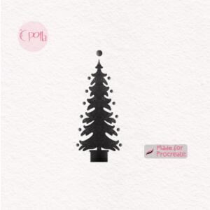 Christmas-tree-Procreate-Stamp-Brush, Clara Fruggeri per Cpolla