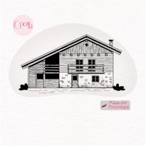 House-Procreate-Stamp-Brush, Clara Fruggeri per Cpolla