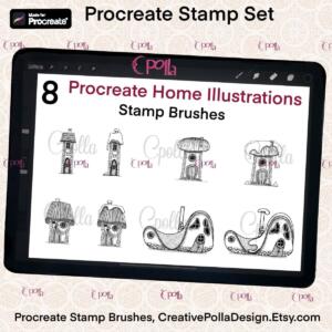 Procreate-buildings-brush-Procreate-hand-stamps-House-Procreate-Stamp-Procreate-Stamp-Brushes-procreate-illustration-brushes-Homes