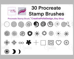 Procreate Stamp Brushes, Tools