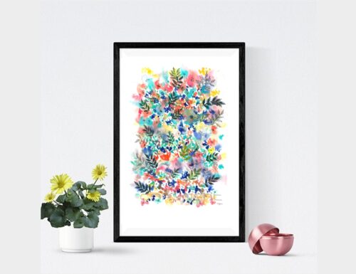 Digital Print Download, Watercolor Print, Flowers
